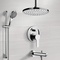 Chrome Tub and Shower Set with Rain Ceiling Shower Head and Hand Shower